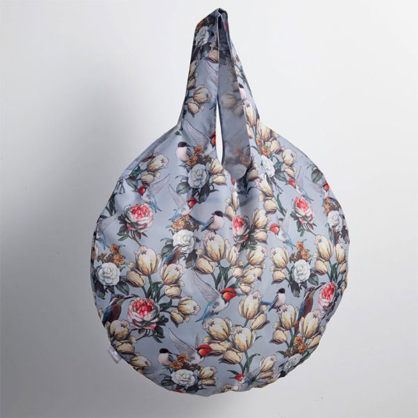 shopping bag XL round grey eisvogel